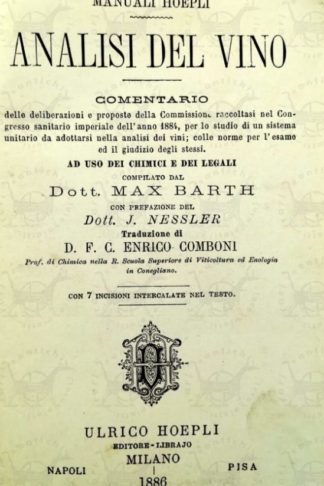 BARTH MAX - Analisi del vino. Ad uso dei chimici e dei legali Frontespizio