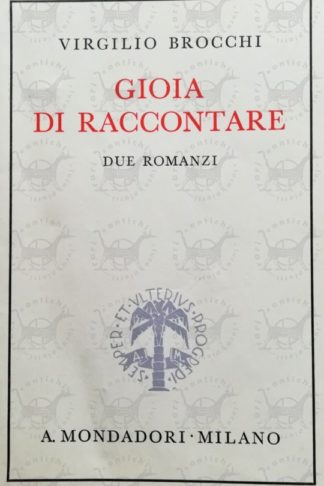 BROCCHI VIRGILIO - Gioia di raccontare - Copertina anteriore