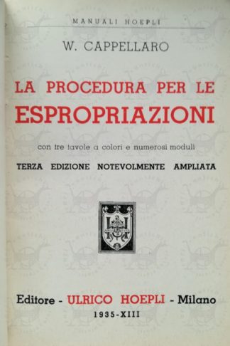 CAPPELLARO WALTER - La procedura per le espropriazioni Frontespizio