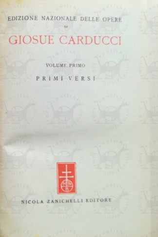 CARDUCCI GIOSUÈ – Primi versi - Frontespizio