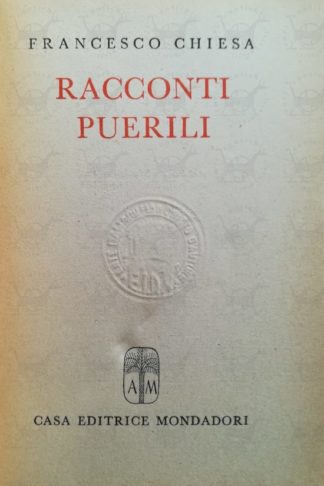 CHIESA FRANCESCO – Racconti puerili - Frontespizio