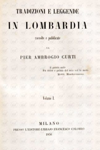 CURTI PIER AMBROGIO - Tradizioni e leggende di Lombardia Frontespizio