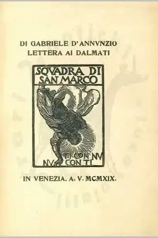D'ANNUNZIO GABRIELE - Lettera ai dalmati