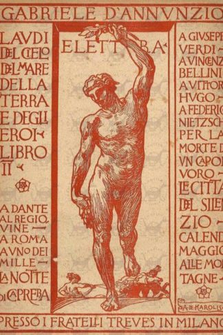 D’ANNUNZIO GABRIELE - Delle laudi libro secondo Elettra. Laudi del cielo del mare della terra e degli eroi Copertina anteriore di Adolfo de Karolis