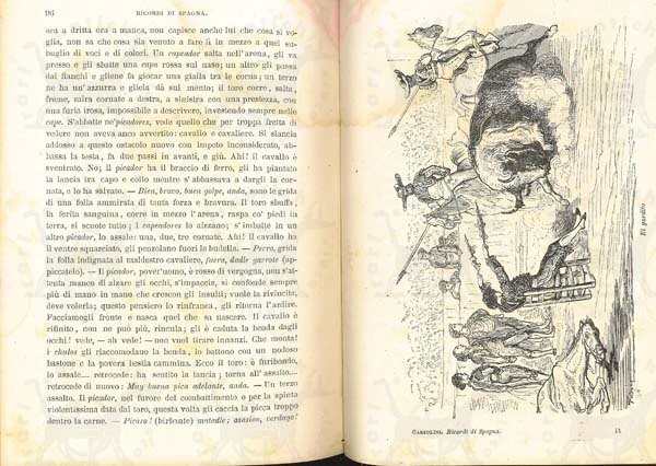 GARZOLINI GIUSEPPE - Ricordi di Spagna. Da Marsiglia a Cartagena. Cartagena dopo la Comune. Da Cartagena al Almeria. Almeria. Combattimento di tori Illustrato da 29 incisioni