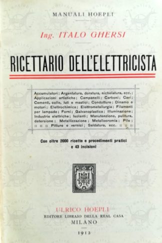 GHERSI ITALO - Ricettario dell’elettricista Frontespizio