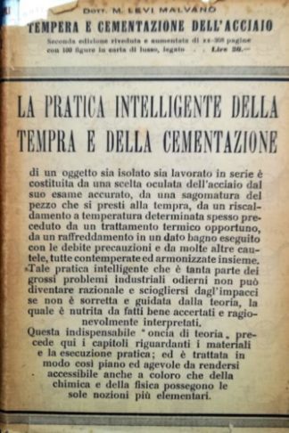 LEVI MALVANO MARIO - Tempra e cementazione dell’acciaio Sovraccoperta