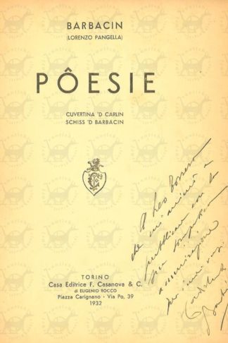 LORENZO PAGELLA BARBACIN - Pôesie Cuvertina ‘d Carlin Schiss ‘d Barbacin Frontespizio