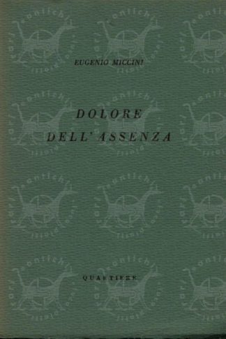 MICCINI EUGENIO - Dolore dell'assenza - Copertina anteriore