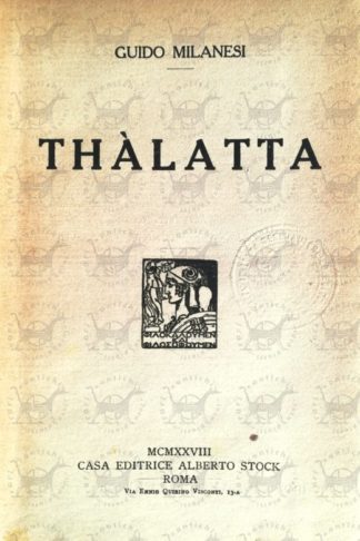MILANESI GUIDO - Thalatta - Frontespizio