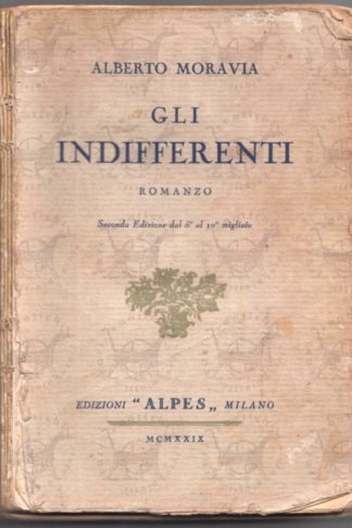MORAVIA ALBERTO - Gli indifferenti - Copertina anteriore