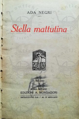 NEGRI ADA - Stella mattutina 1921