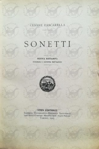 PASCARELLA CESARE - Sonetti. Nuova ristampa riveduta e corretta dall'autore - Frontespizio
