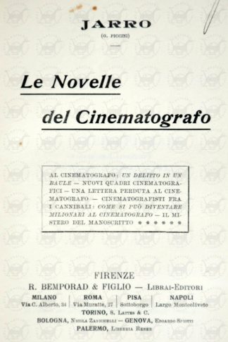 PICCINI GIULIO (Jarro) - Le novelle del cinematografo