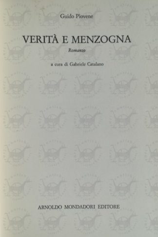 PIOVENE GUIDO - Verità e menzogna - Frontespizio