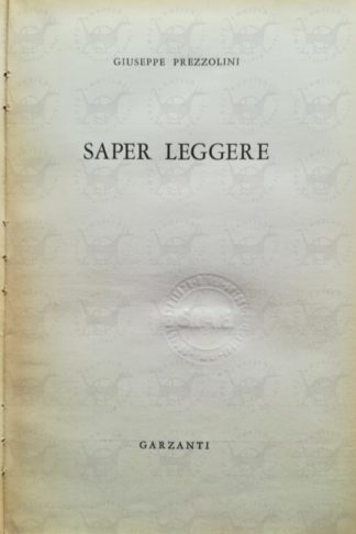 PREZZOLINI GIUSEPPE – Saper leggere