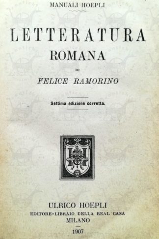 RAMORINO FELICE - Letteratura romana Frontespizio