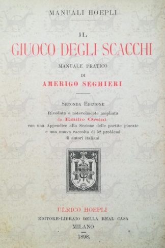 Il giuoco degli scacchi manuale pratico Frontespizio
