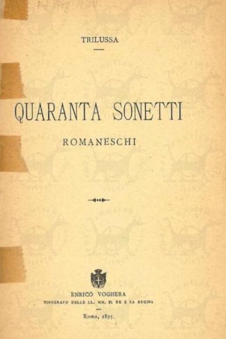 TRILUSSA - Quaranta sonetti romaneschi