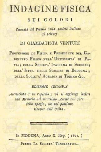 VENTURI GIAMBATTISTA - Indagine fisica sui colori