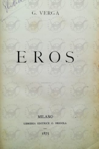 VERGA GIOVANNI - Eros - Frontespizio