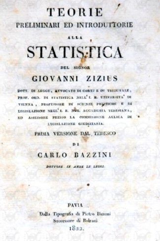 ZIZIUS GIOVANNI - Teorie preliminari ed introduzione alla statistica
