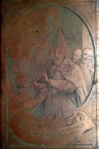 PERFETTI PIETRO - San Ubaldo vescovo di Gubbio - Matrice in rame incisa