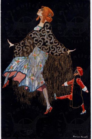 Cartolina_d_epoca_Novati_Marco_Donnine_in_costume _maschere_di_carnevale