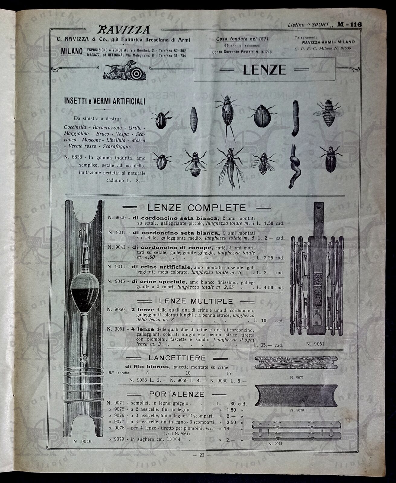 Catalogo_Commerciale_C_ Ravizza_&_Co_già_fabbrica_Bresciana_di armi_Listino_mensile_LA_PESCA_Sport_30_aprile_1936_Milano