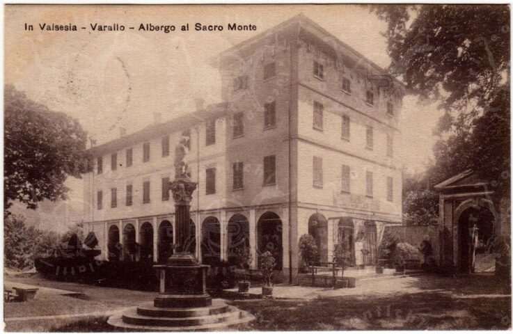 Cartolina_d'epoca_regionalismo_ Piemonte_Vercelli_Varallo_ Sesia_Valsesia_albergo_sacro_monte (2)