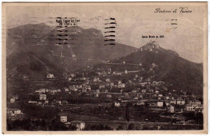 Cartolina d'epoca regionalismo Lombardia Varese Campo dei fiori Sacro monte