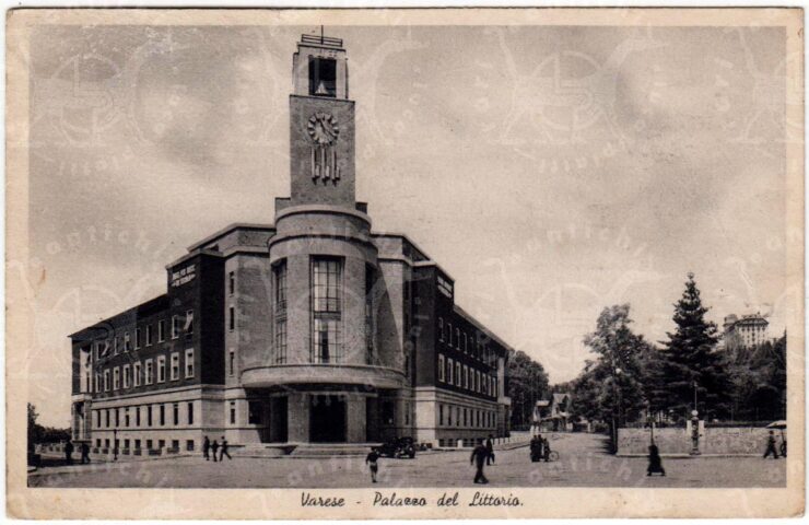 Cartolina_d'epoca_regionalismo_lombardia_varese_casbeno_palazzo_del_littorio_questura