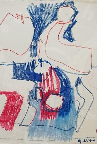 Piero RUGGERI Composizione Disegno originale Firmato e datato 1962