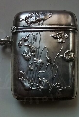 Porta fiammiferi in argento di periodo liberty