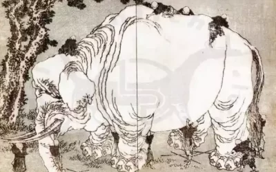 Elefante e arte giapponese