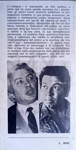 Elio PRETI Ugo PIRRO Indagine su un cittadino al di sopra di ogni sospetto Editrice Tindalo 1970