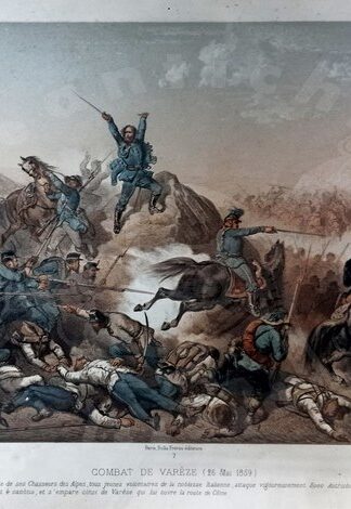 DORE PAUL GUSTAVE - Combat de Vareze Battaglia di Varese 26 maggio 1859 Litografia originale