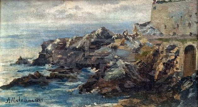 Lo scoglio nel mare in pittura