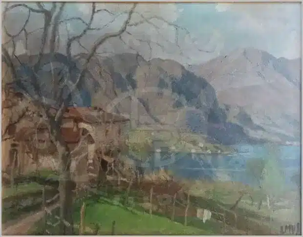 MUS ITALO - Lago Sirio Olio su tavola 35 x 45 cm