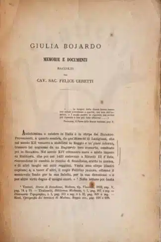 CERETTI FELICE - GIULIA BOJARDO